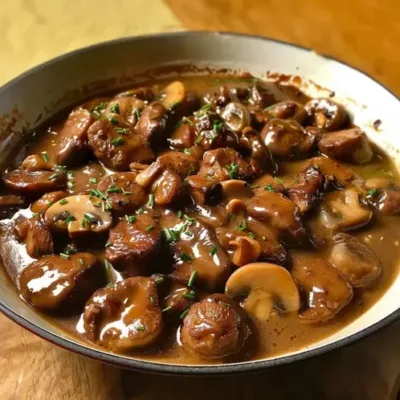 Joue de Bœuf Mijotée aux Champignons Savoureuse