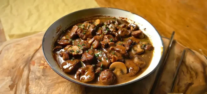 Joue de Bœuf Mijotée aux Champignons