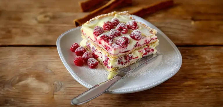 Lasagne Délicieuse au Chocolat Blanc et aux Framboises :