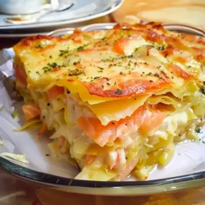 Lasagnes Saumon, Poireaux et Chèvre Savoureuses