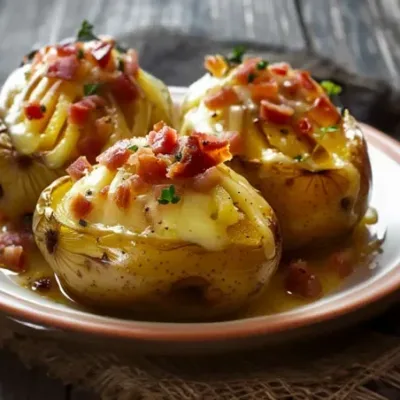 Pommes de Terre Farcies au Lard et Reblochon