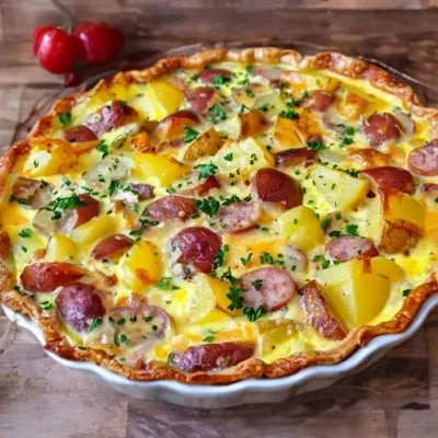 Quiche Campagnarde aux Pommes de Terre et Saucisses