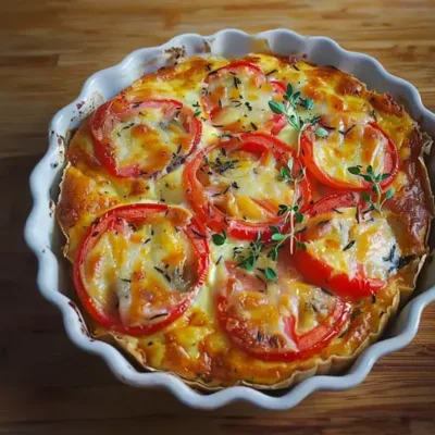 Quiche Sans Pâte au Thon et Tomate Savoureuse
