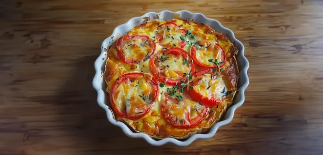 Quiche Sans Pâte au Thon et Tomate