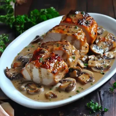 Rôti de Porc aux Champignons Savoureux