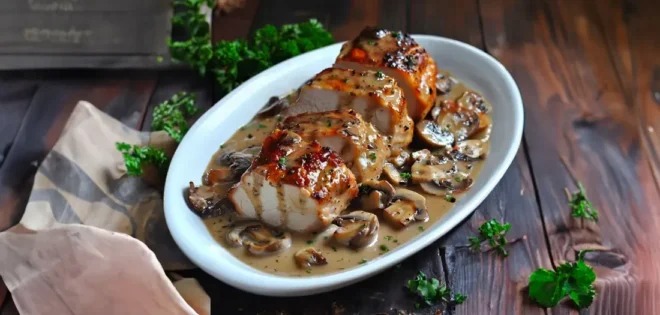 Rôti de Porc aux Champignons