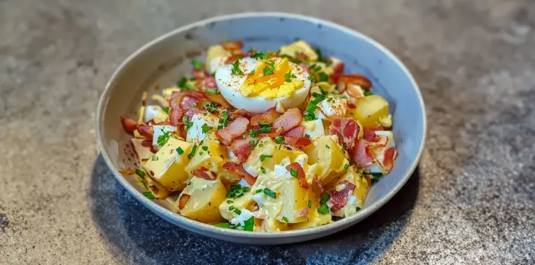 Salade de Pommes de Terre, Lardons et Œufs