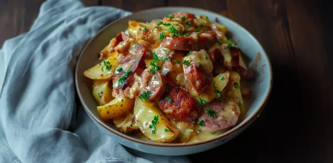Saucisse Fumée et Pommes de Terre en Bouillon