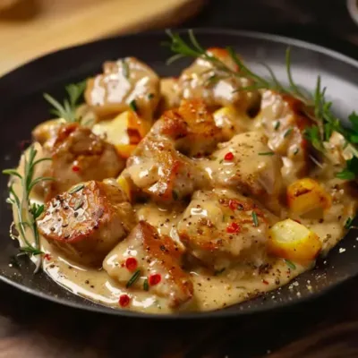 Sauté de Porc à la Crème de Moutarde