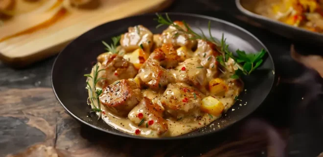 Sauté de Porc à la Crème de Moutarde