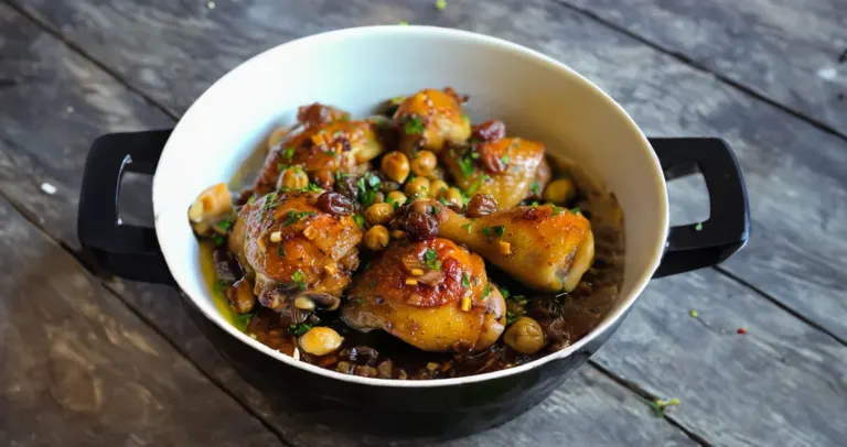 Tajine de Poulet au Miel et Raisins Secs