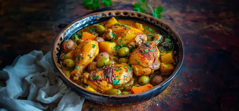 Tajine Marocain de Poulet aux Olives et Citrons Confits