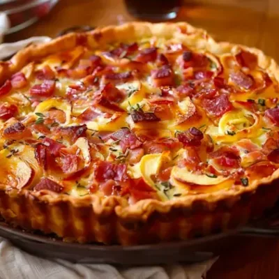 Tarte aux Poireaux et Lardons : Recette Facile