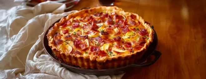 Tarte aux Poireaux et aux Lardons