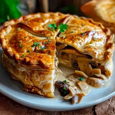 Délicieuse Tourte au Poulet et Champignons