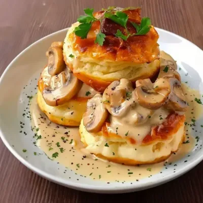Vol-au-Vent au Poulet et Champignons Savoureux