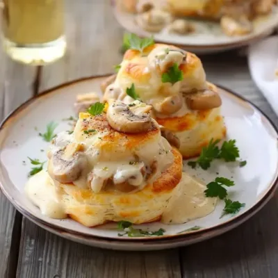 Vol-au-vent au Poulet et Champignons Savoureux