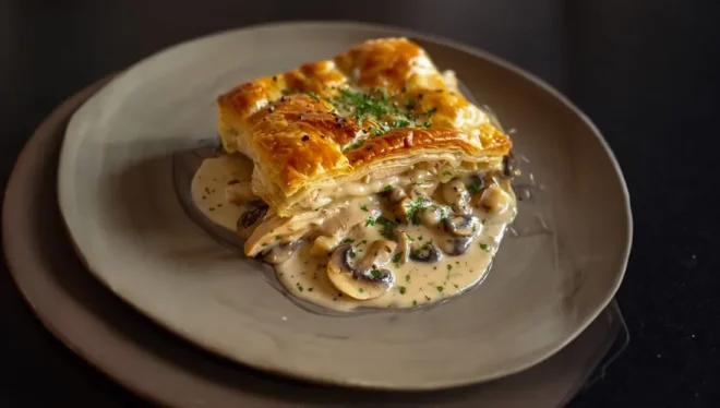 Vol-au-vent au Poulet et Champignons en Pâte Feuilletée Royale