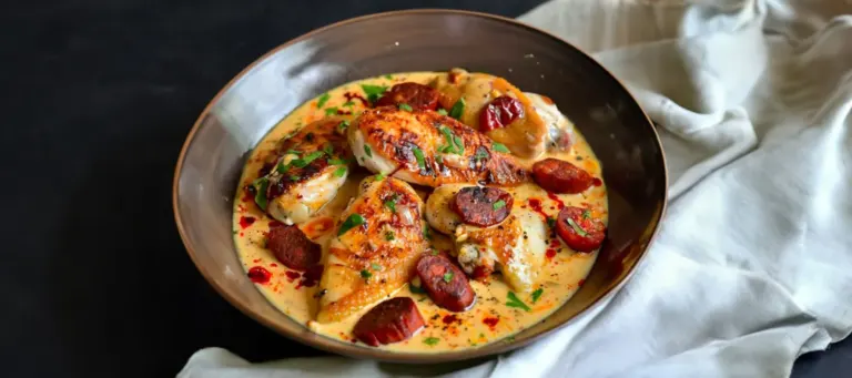 Aiguillettes de Poulet, Sauce Crémeuse au Chorizo