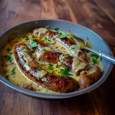 Andouillettes à la Moutarde et au Vin Blanc