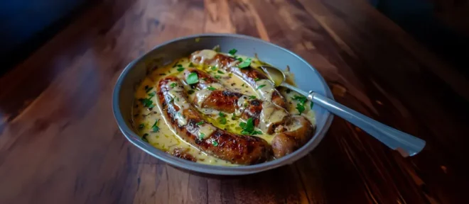 Andouillettes à la Moutarde et au Vin Blanc