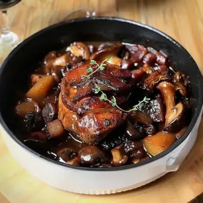 Bœuf Mijoté au Vin Rouge et Lardons Savoureux