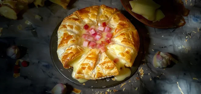 Camembert au Four avec Lardons en Pâte Feuilletée: Une Délicieuse Recette pour Toutes les Occasions