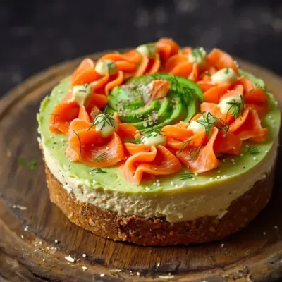 Cheesecake Salé à l’Avocat et au Saumon