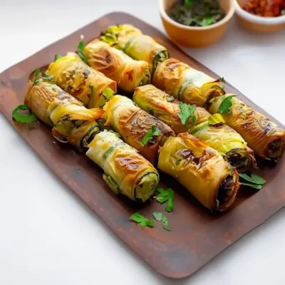Cigares de Courgettes, Feta et Miel