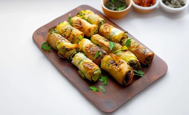Cigares de Courgettes, Feta et Miel