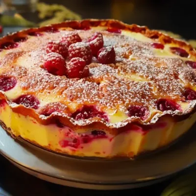 Clafoutis aux Framboises et Noix de Coco