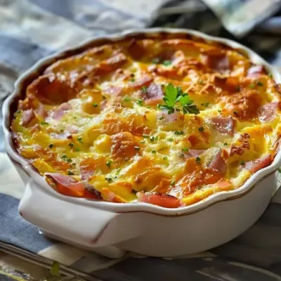 Clafoutis Salé au Jambon et au Parmesan