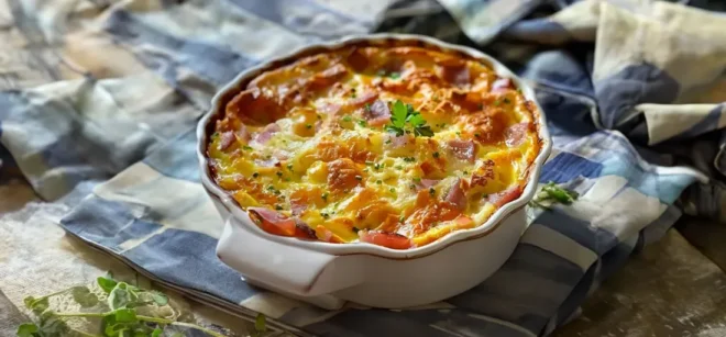 Clafoutis Salé au Jambon et au Parmesan
