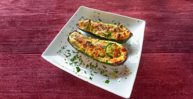 Courgettes Farcies à la Ricotta et aux Lardons