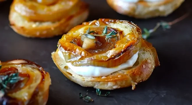 Feuilletés Apéritifs au Chèvre et Confit d’Oignon
