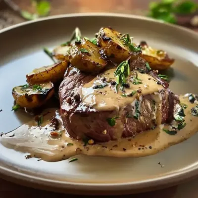 Filet de Bœuf à la Crème aux Échalotes