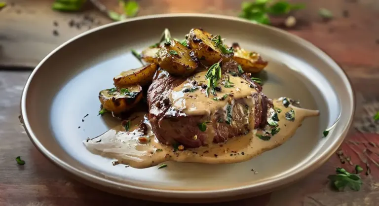 Filet de Bœuf à la Crème aux Échalotes
