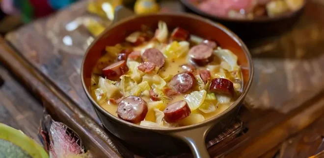 Fondue d’endives aux saucisses fumées