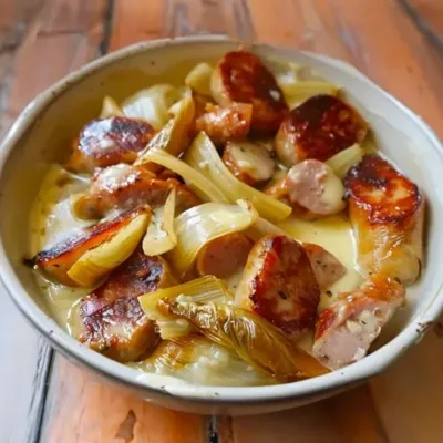 Fondue d'Endives aux Saucisses Fumées
