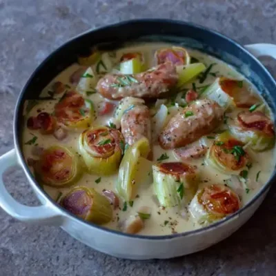 Fondue d'Endives aux Saucisses Fumées