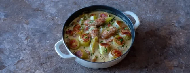 Fondue d’Endives aux Saucisses Fumées
