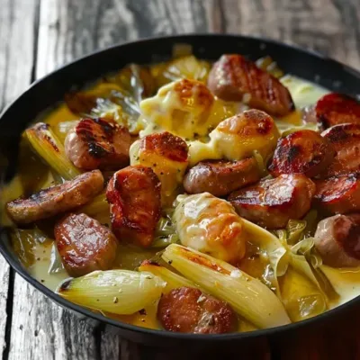 Fondue d'Endives aux Saucisses Fumées