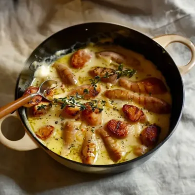 Fondue d'Endives aux Saucisses Fumées
