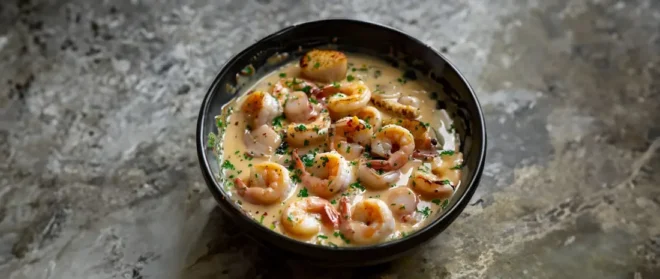Fruits de Mer à la Sauce Crémeuse à l’Ail et au Vin Blanc