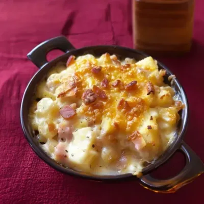 Gratin Chou-Fleur Pommes de Terre au Fromage et Jambon