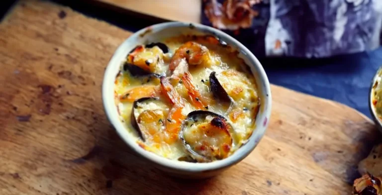 Gratin de Moules et Crevettes Bleues