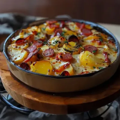 Gratin de Pommes de Terre au Chorizo et Béchamel