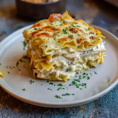 Lasagnes Crémeuses au Poulet et Sauce Blanche