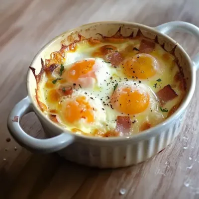 Oeufs Cocotte au Chèvre et Lardons Savoureux