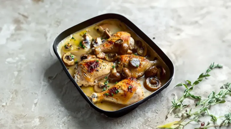 Poulet à la Moutarde et aux Champignons
